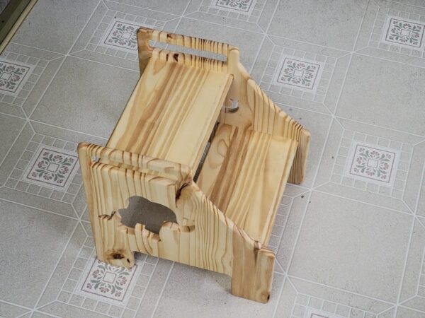 Wooden Step Stool for Toddler with Cute Elephant Cutout - Image 4