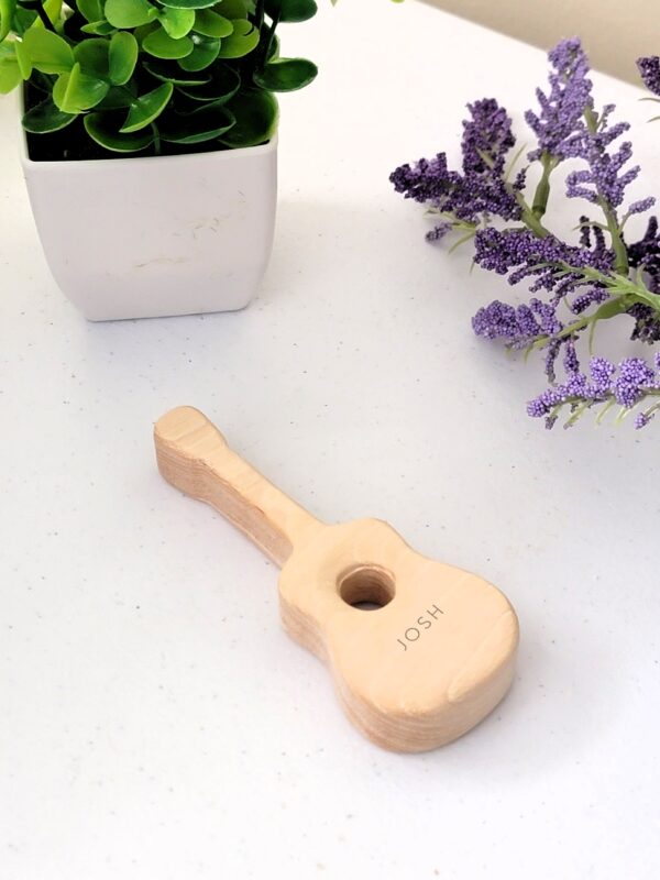 Soothing Guitar Teether made of Maple Hardwood