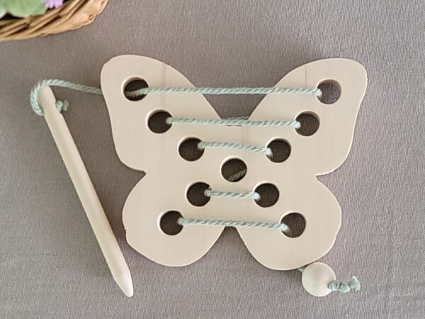 Sensory Lacing Toy - Butterfly with Wooden Needle for Imaginative Play - Image 6